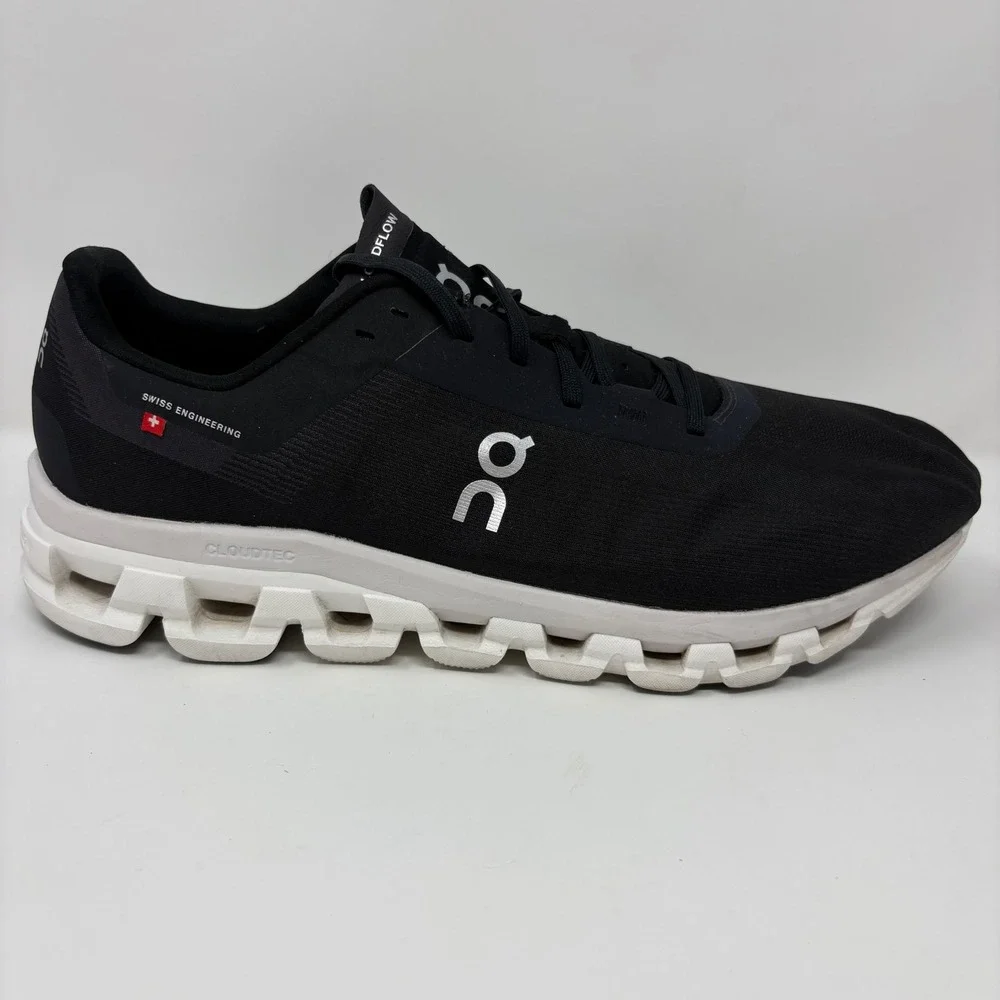 On Running Cloudflow 4 Men's Size 12 Black White Running Shoes (3MD30100299)